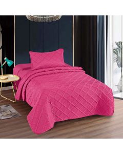 Cuvertură pat uni o persoană + o față pernă (roz)