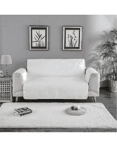 Cuvertura matlasata canapea 2 locuri doua fete - alb